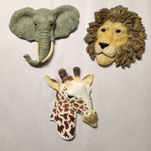 Home interiors 3D animal wall plaques